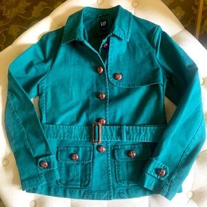 Gap forest green military style jacket| small